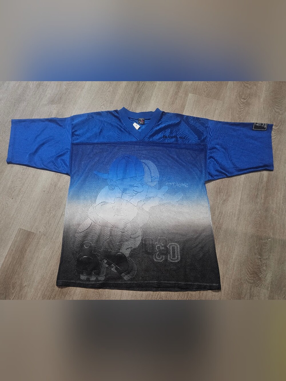 Vintage Shorty's Skateboards Mesh Jersey Blue Fade Size 2XL